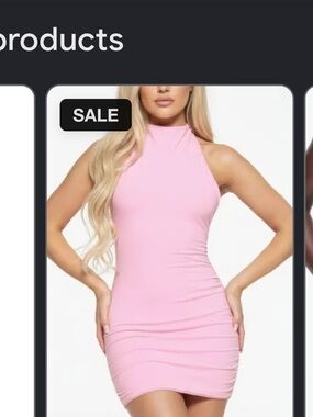SKIMS COTTON TWIST HALTER MINI DRESS | COTTON CANDY